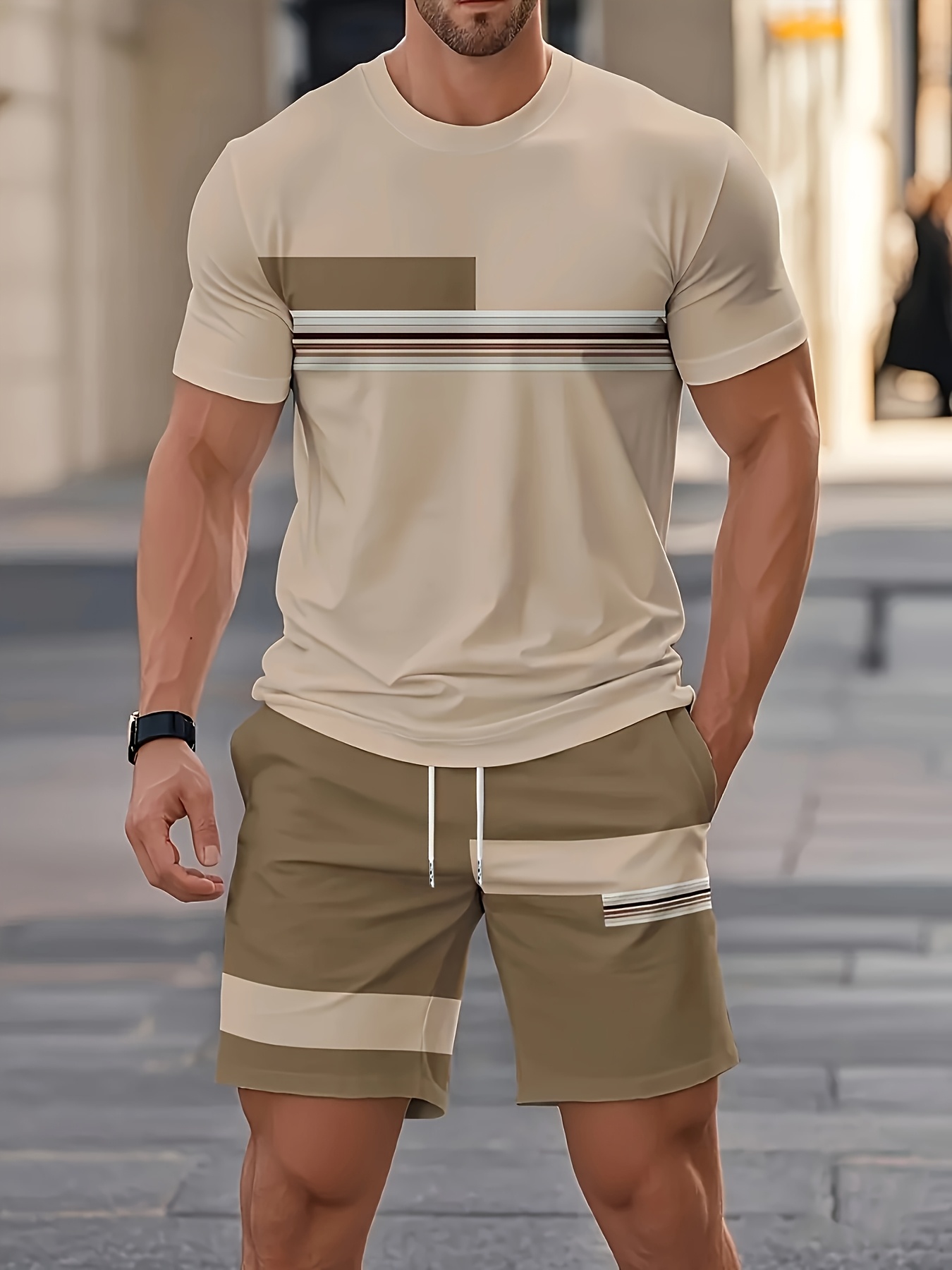 Street Fashion Outfit - Летние мужские комплекты: повседневные топы с